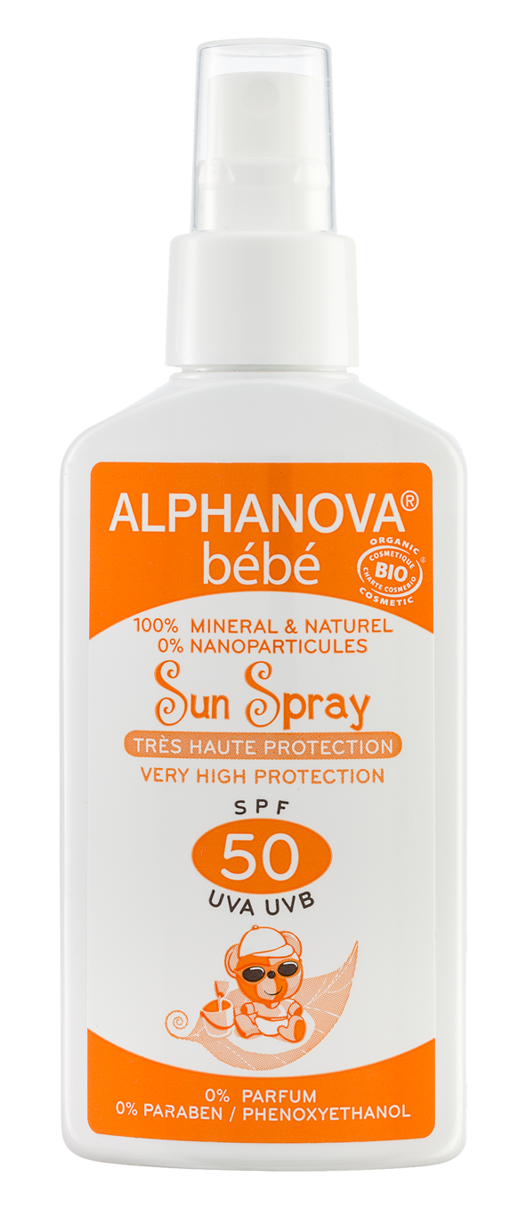Alphanova - Spray solaire bébé SPF 50 très haute protection sans