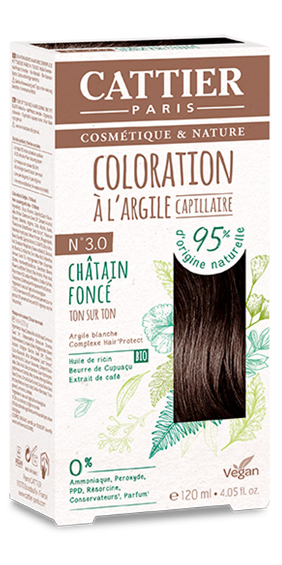 Cattier - Coloration à l'argile Ton sur Ton Chatain Foncé 3.0 ...