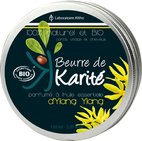 Beurre de karité à l\'huile essentielle d\'Ylang Ylang 150 ml