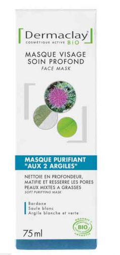 Masque purifiant aux 2 argiles 75 ml