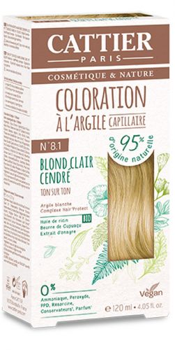 Coloration à l\'argile Ton sur Ton Blond Clair Cendre 8.1