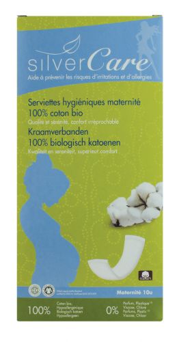 Serviettes hygiéniques maternité 100% coton bio 10 unités