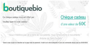Chèque cadeau d'une valeur de 60€