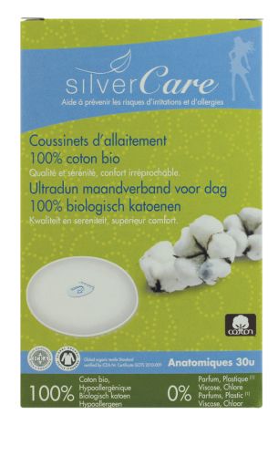 Coussinets d’allaitement 100% coton bio 30 unités