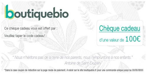 Chèque cadeau d\'une valeur de 100€